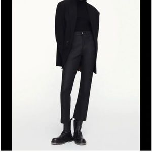 Black Straight-leg Coated Denim Jeans - Zara size 4